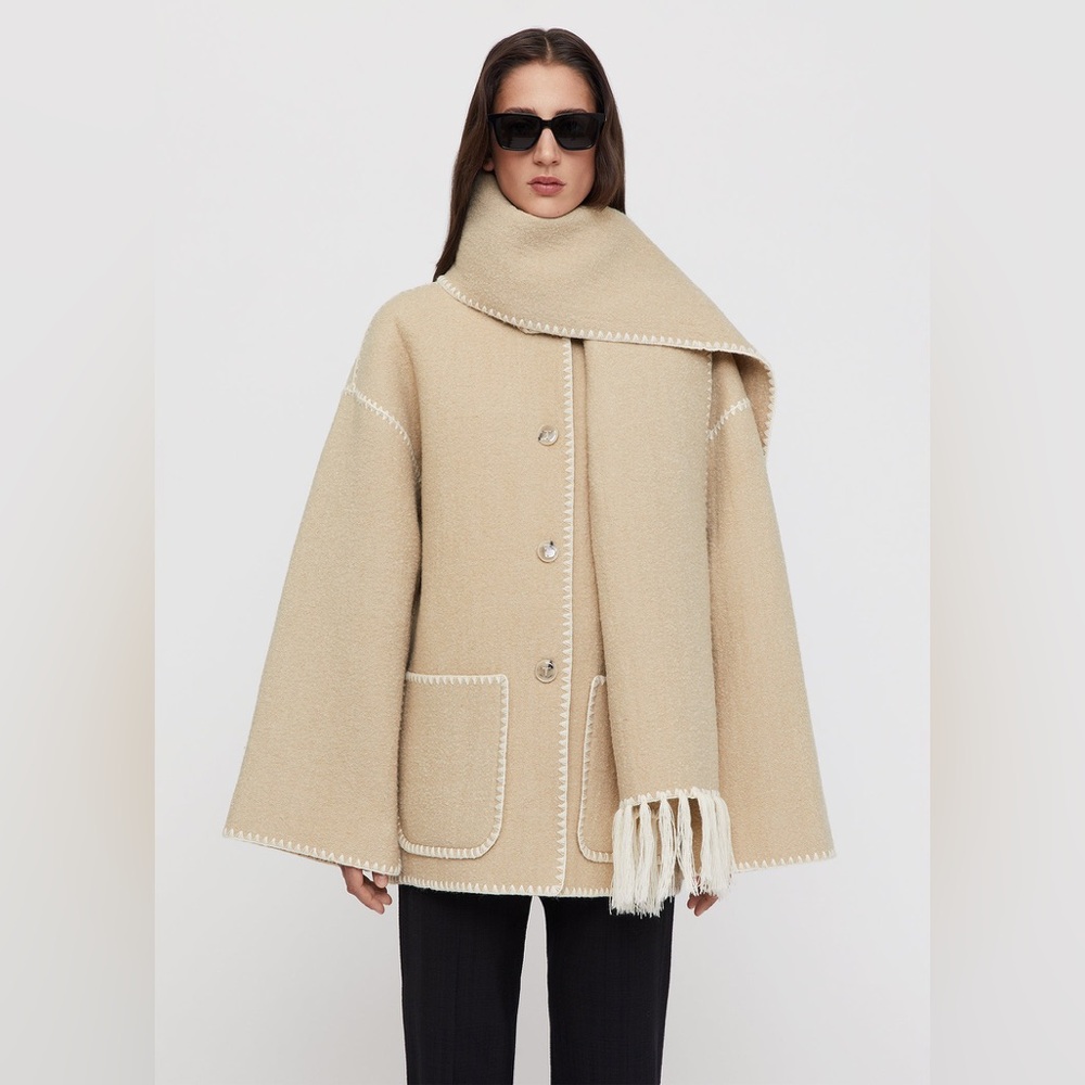 Toteme Harvest Scarf Coat - Size 32